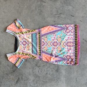 Printed backless dress